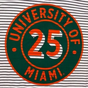 University of Miami 25 Striped Tank Top Women's Size L Hurricanes NWT